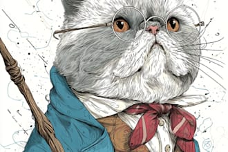 do disney pets portrait illustration in disney style