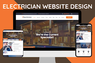 design electrician website, electrical contractor website, home service website