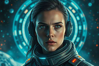 design stunning sci fi portrait art
