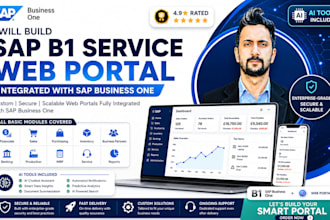 develop sap b1 web portal with custom integration, API, and realtime sync