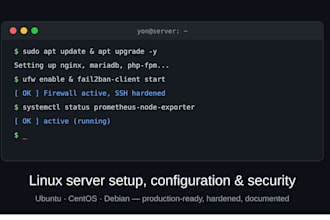 install, configure and hardening your linux server