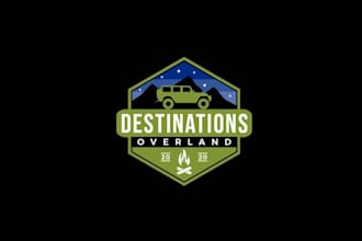 make classic travel adventure logo for putting on vehicles