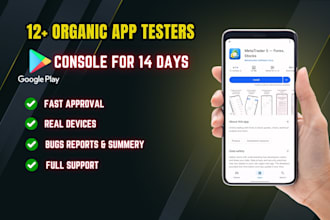 provide real 12 testers or 20 testers for google play console closed test