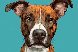 do disney pets portrait illustration in disney style