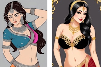 design pin up art or pop art for any purpose