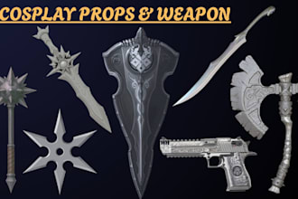 design a custom 3d printable sword, 3d weapon, props for cosplay and 3d printing
