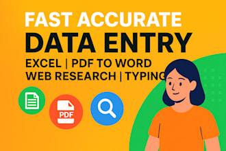work on data entry, data formatting