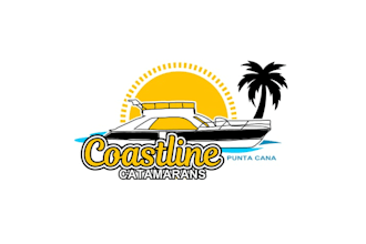 make wonderful tropical logo for catamaran excursion company