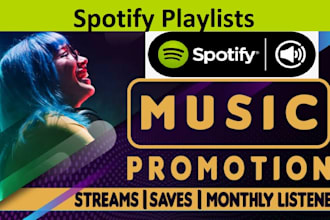 promote your song on top spotify playlists for real streams