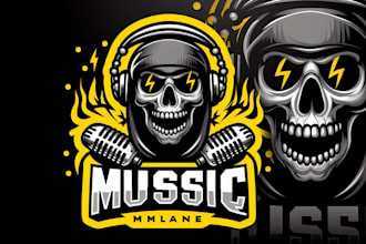 do design high quality custom hip hop skull mascot logo with t shirt design