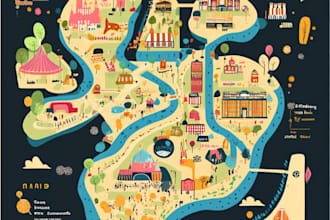 draw beautiful map in vector illustration