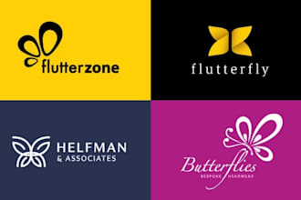 design a unique and elegant butterfly logo for your brand