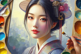 paint digital oil painting portraits