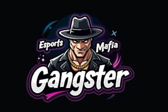 design high quality esport gangster mafia mascot logo