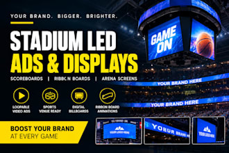 sport display loopable ads stadium led digital billboard video ribbon arenas