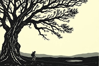 draw detailed linocut illustration for you