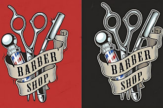 design barber and barber shop logo