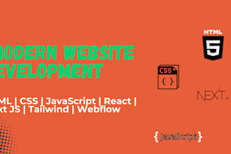 do HTML CSS javascript react next js tailwind CSS webflow website development