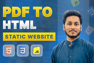 convert your PDF to HTML, CSS, and responsive static website