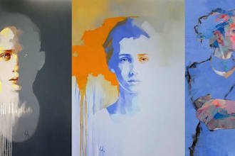 draw realistic, abstract, artistic portrait for men