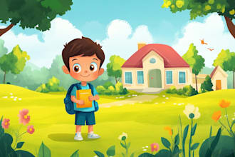 children story book illustration children story book