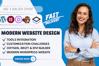 build wordpress website with oxygen, divi, beaver builder, brizy, elementor pro