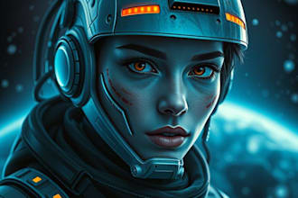design stunning sci fi portrait art for you