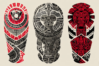 design a custom tribal tattoo and ornamental prints