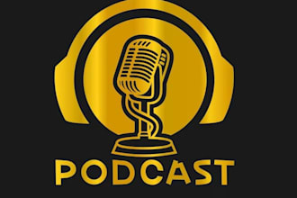 do creative music studio radio podcast logo design