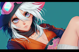 make anime drawing with anime art style character