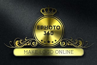 create unique into 3d metallic gold effect logo design