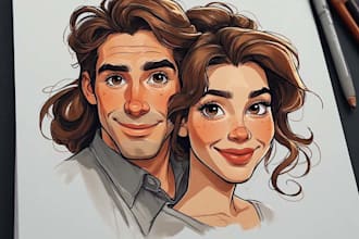 design couple portrait illustration