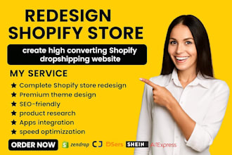 redesign shopify store create high converting shopify dropshipping website