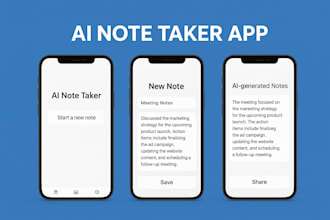 build ai note taker app, ai remainder app, task management app