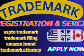 register your trademark in USA, wipo, and amazon brand registry professionally