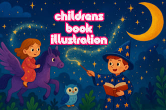 create magical childrens book illustrations and watercolor art