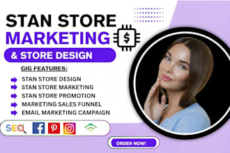 do stan store marketing setup, etsy stan sales funnel design