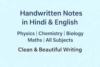 write neat handwritten notes in hindi and english for all subjects