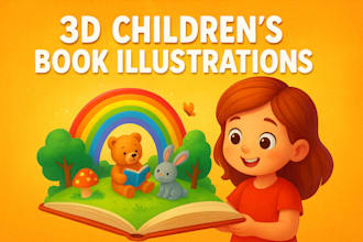 illustrate awesome 3d childrens book illustrations and storybook art for kids