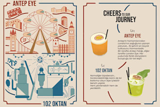 design elegant invitation and illustrated cocktail cards