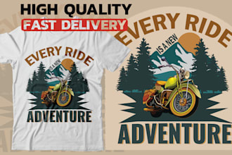 do vintage typography t shirt design with motorcycle illustration