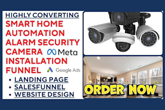 generate smart home automation cctv alarm security camera installation funnel