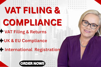 handle your vat filing, returns, compliance for UK,eu, or internationally