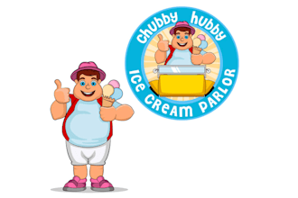 design looking fun ice cream parlor logo
