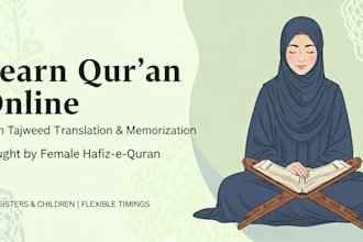 teach quran with tajweed, translation, and correct pronunciation