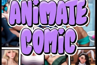 animate comic panels into loop GIF animations anime, nsfw
