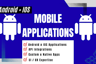 develop flutter android mobile app, ios, firebase, dart, web apps, native app,