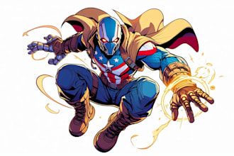 draw your character in cartoonish or marvel or anime style