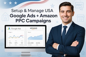 setup and manage USA google ads amazon sponsored products PPC campaign