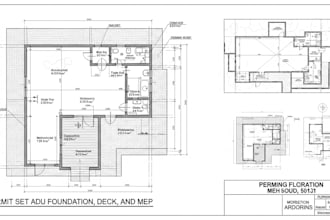 adu stamp california permit, adu foundation, deck, mep, garage patio, sunroom